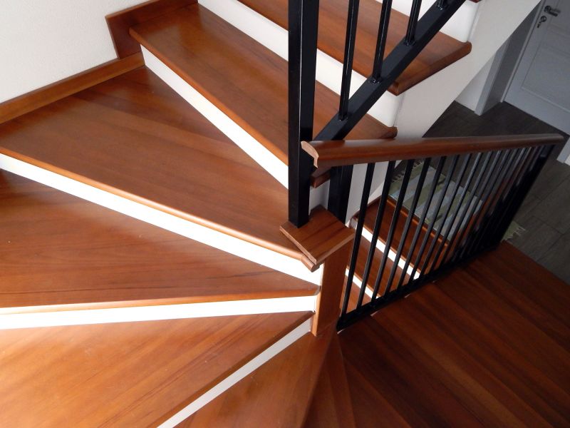 Wood Stairs with Decorative Railing